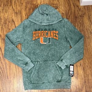 Green Miami Hurricanes Kids Hoodie